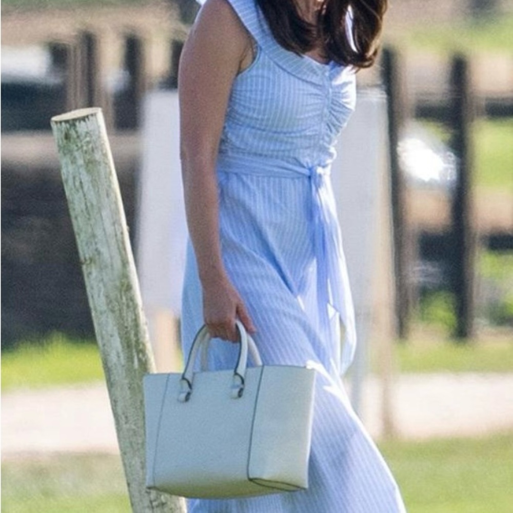 Zara Light Blue Striped Dress Kate Middleton
